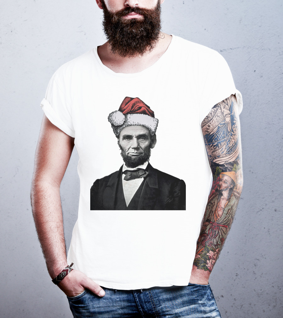 Abraham Lincoln Santa Hat T-Shirt