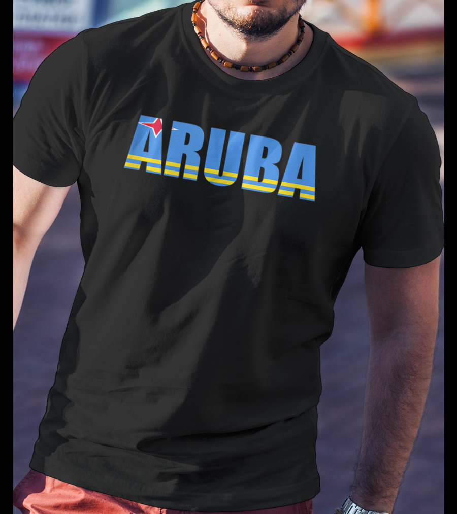 Aruba Flag Caribbean Vacation Travel Beach T-Shirt
