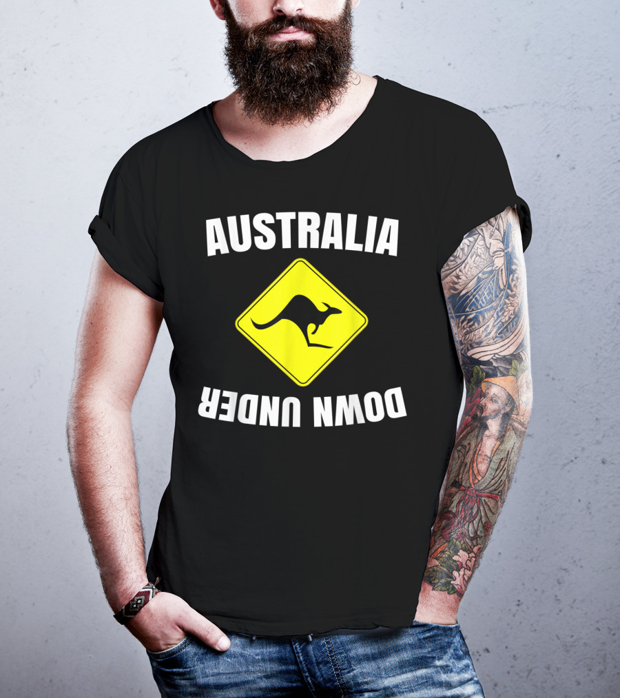 Australia Down Under Kangaroo Road Sign T-Shirt
