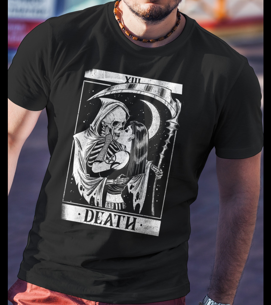 Blackcraft Vintage Death Grim Reaper Tarot XIII Kiss T-Shirt