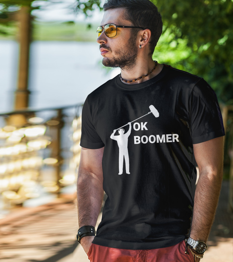 Boom Operator Ok Boomer Boom Microphone Sound T-Shirt
