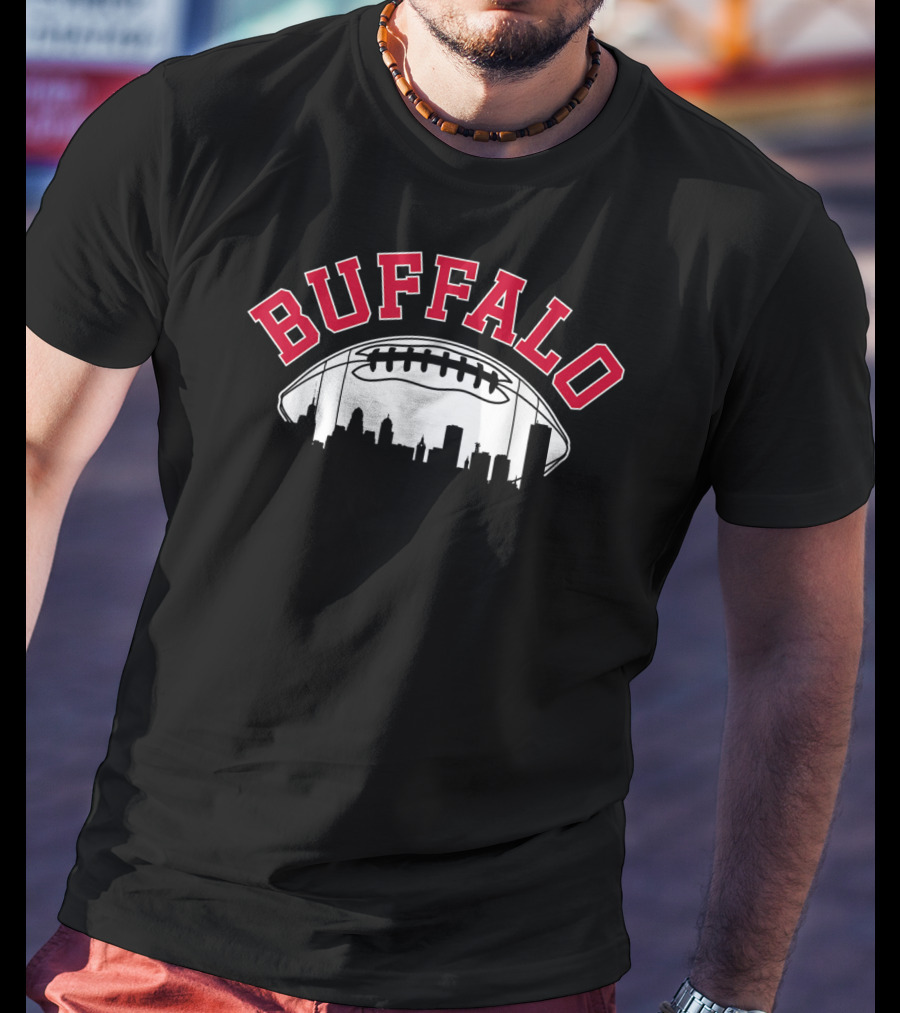 Buffalo Football Skyline New York Vintage T-Shirt