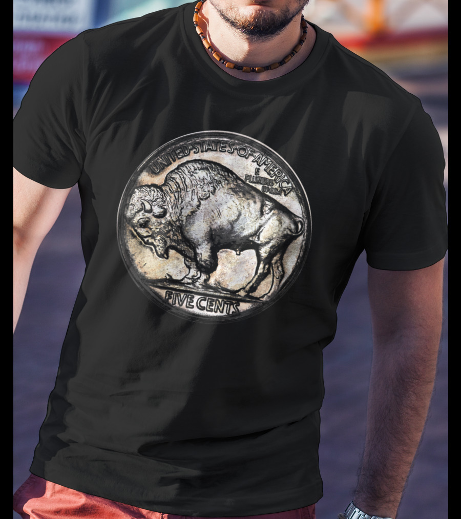 United States Of America E Pluribus Unum Buffalo Nickel Five Cents T-Shirt