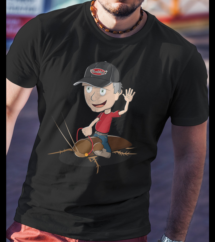 Cockroach Craig Cartoon Character With Cap And Giant Roach T-Shirt