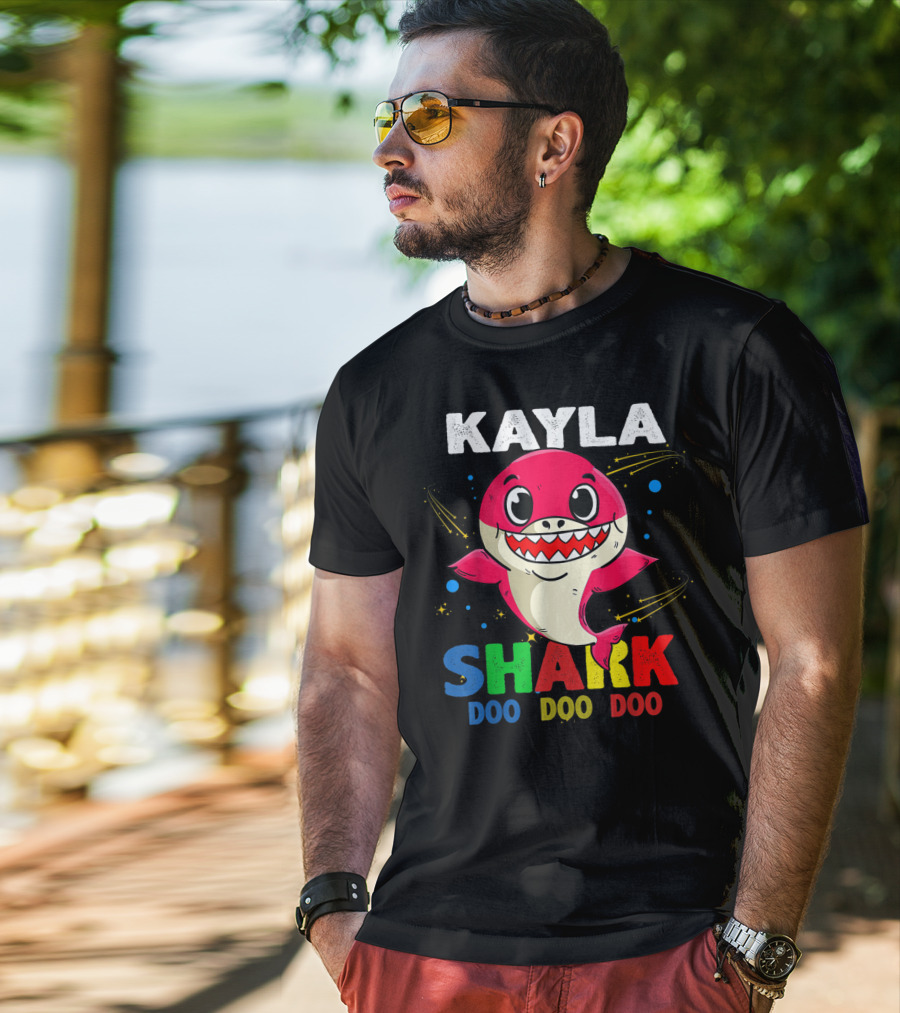 Kayla Shark Doo Doo Doo Custom Name Colorful T-Shirt