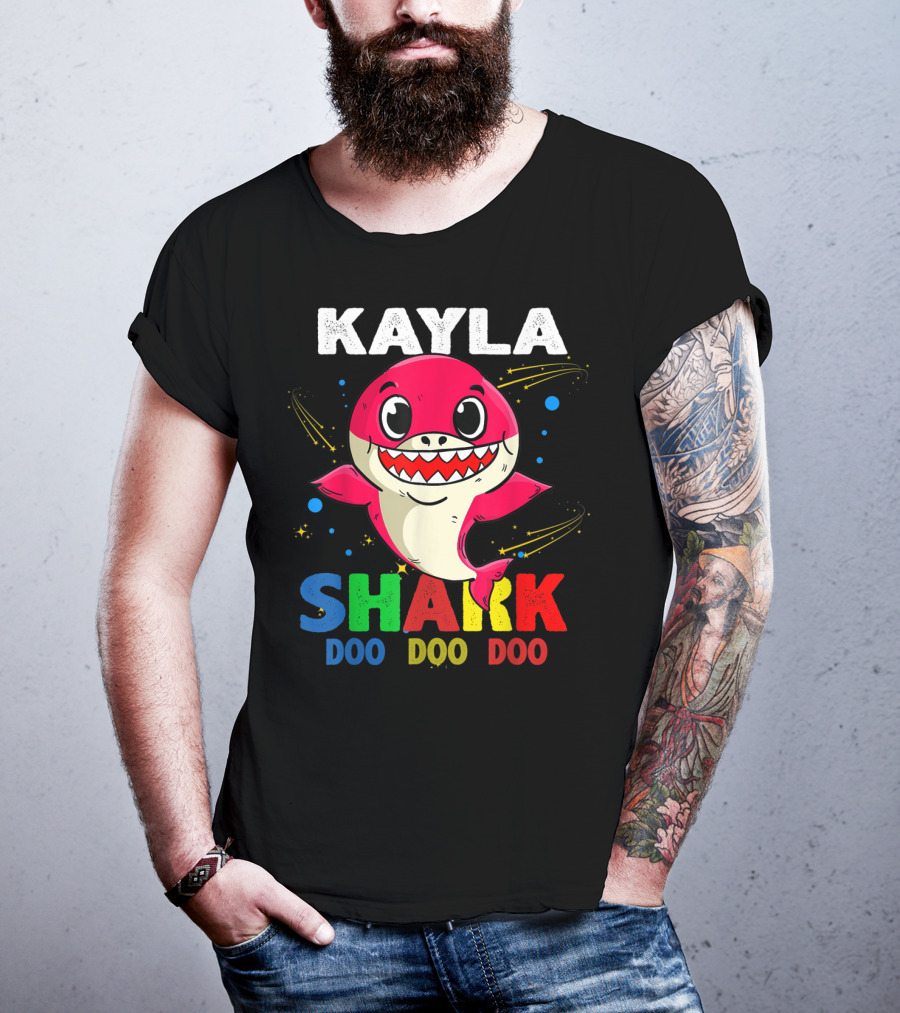 Kayla Shark Doo Doo Doo Custom Name Colorful T-Shirt