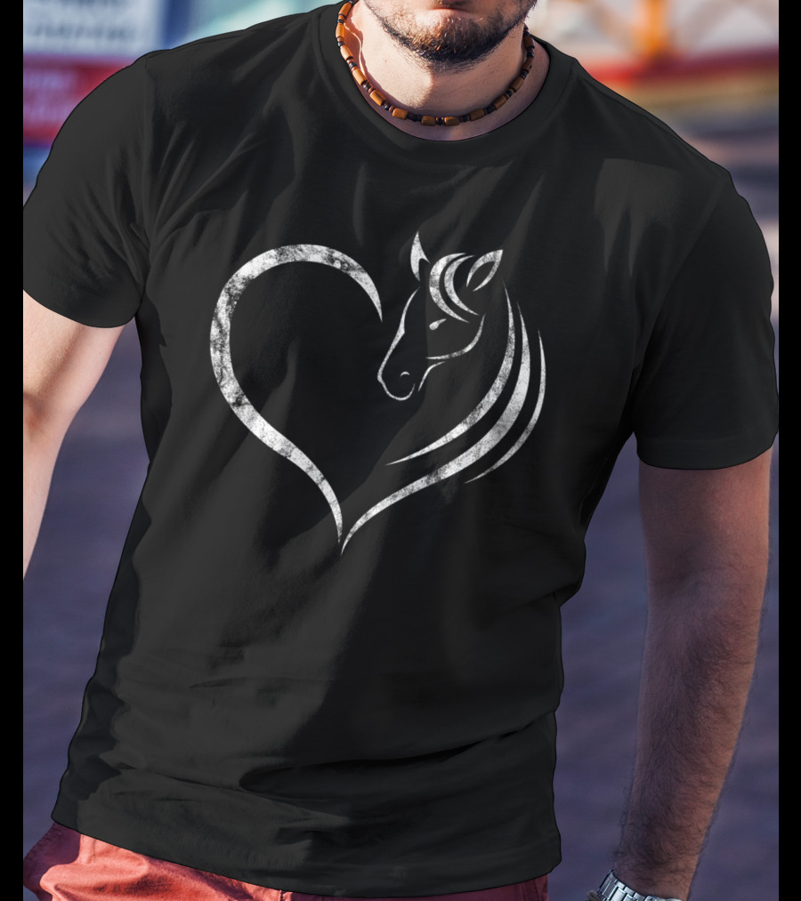 Cute Horse Lover Heart T-Shirt