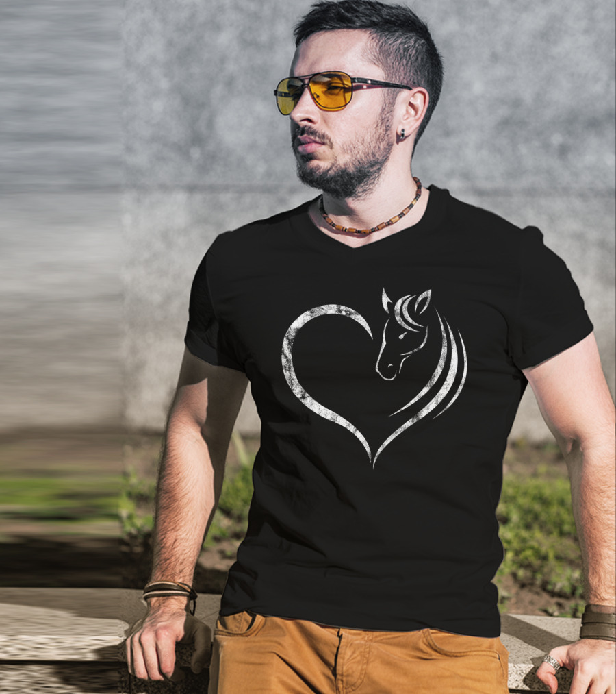 Cute Horse Lover Heart T-Shirt