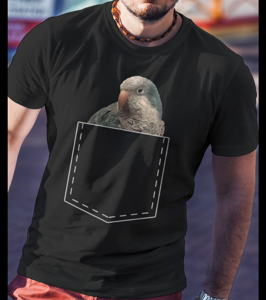 Quaker Parrot Pocket Parakeet Lover Cute Bird T-Shirt