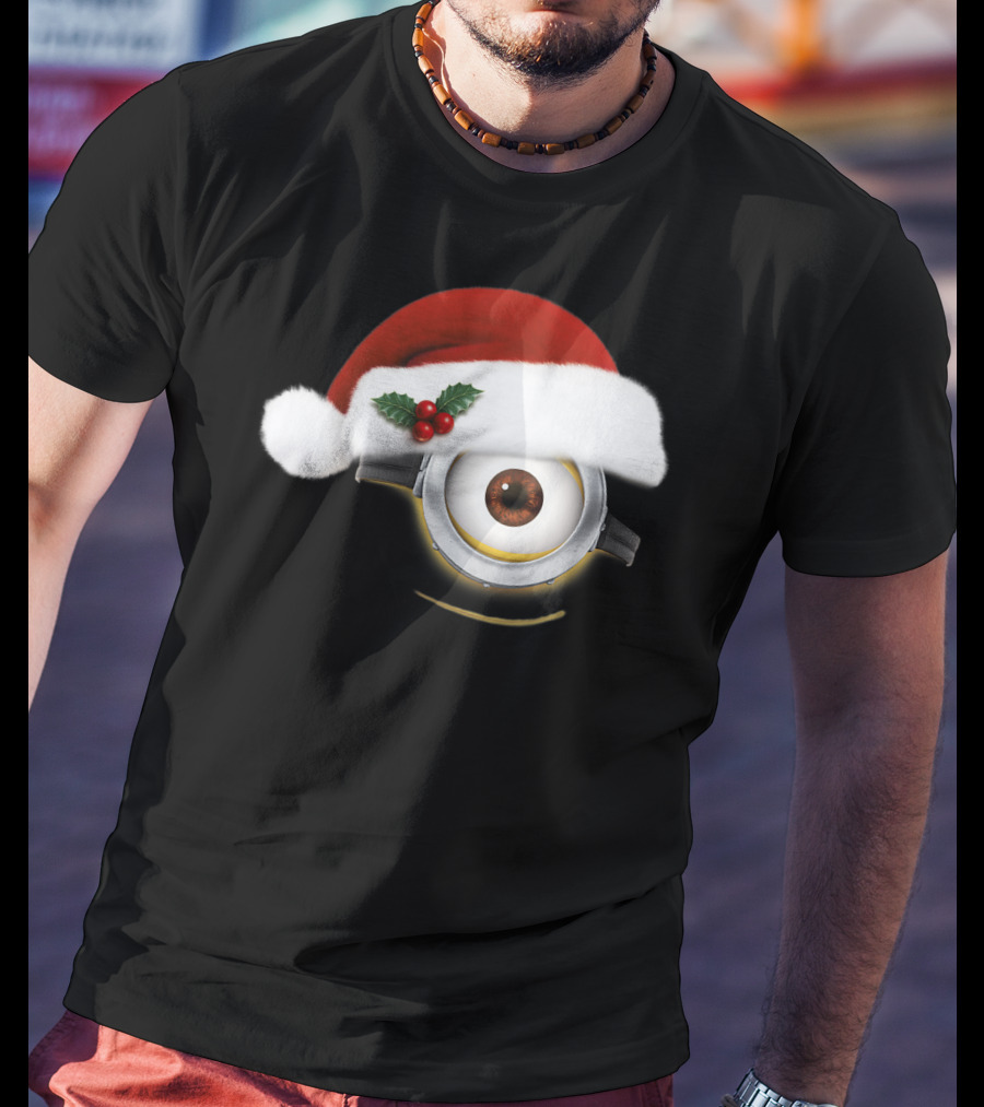 Despicable Me Minions Christmas Santa Hat Holiday T-Shirt