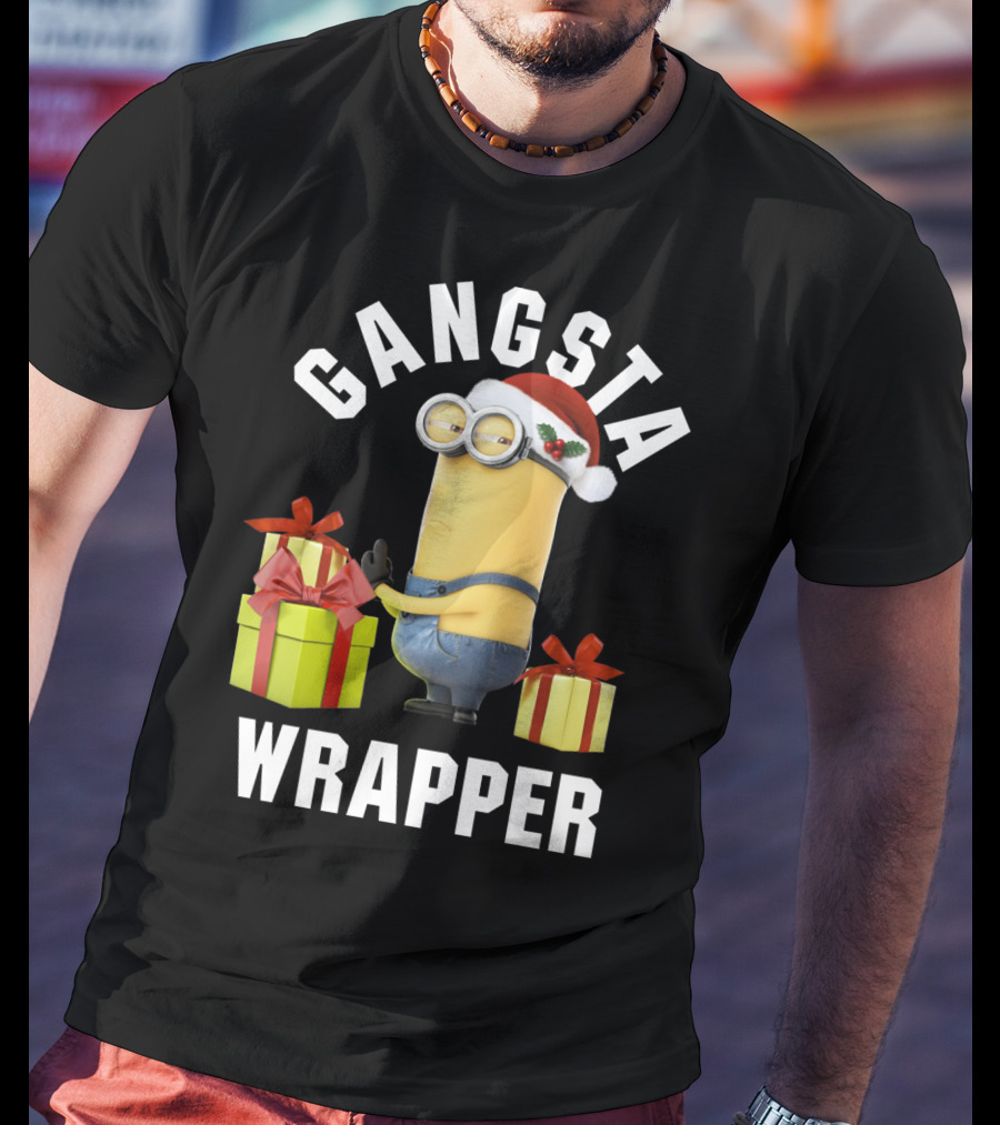 Despicable Me Minions Gangsta Wrapper Santa Holiday T-Shirt