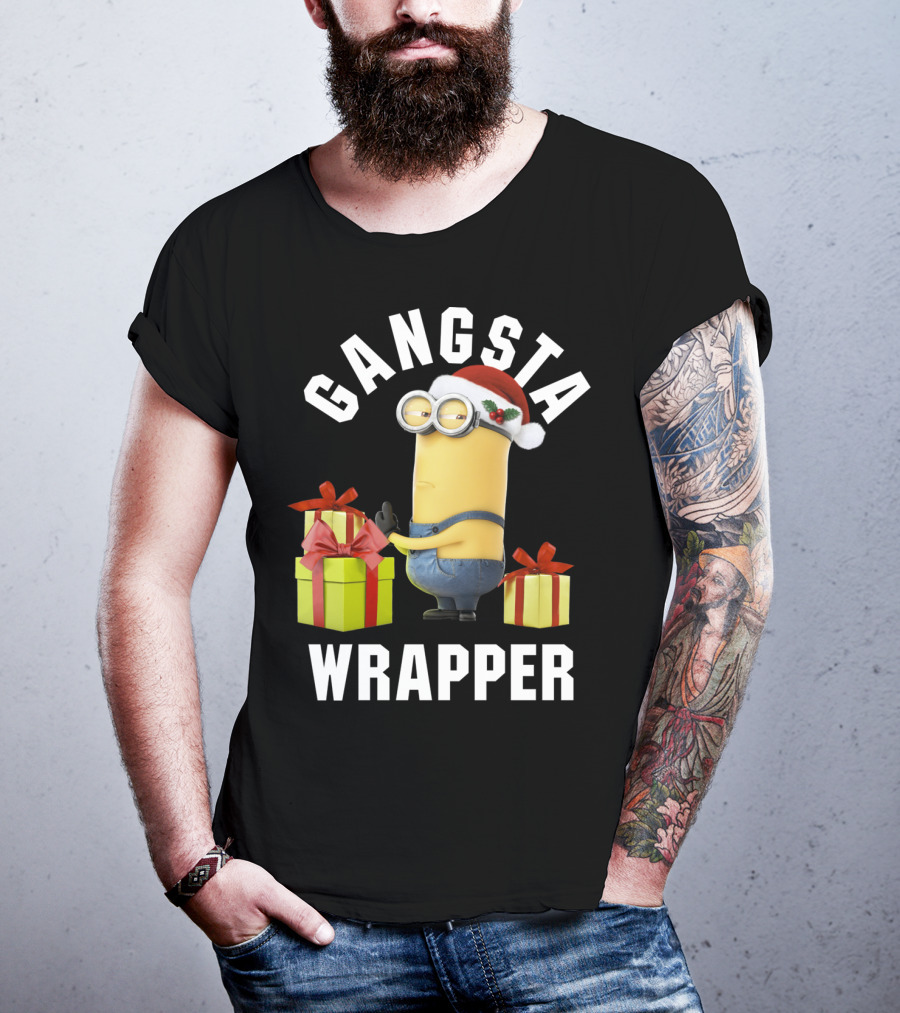 Despicable Me Minions Gangsta Wrapper Santa Holiday T-Shirt
