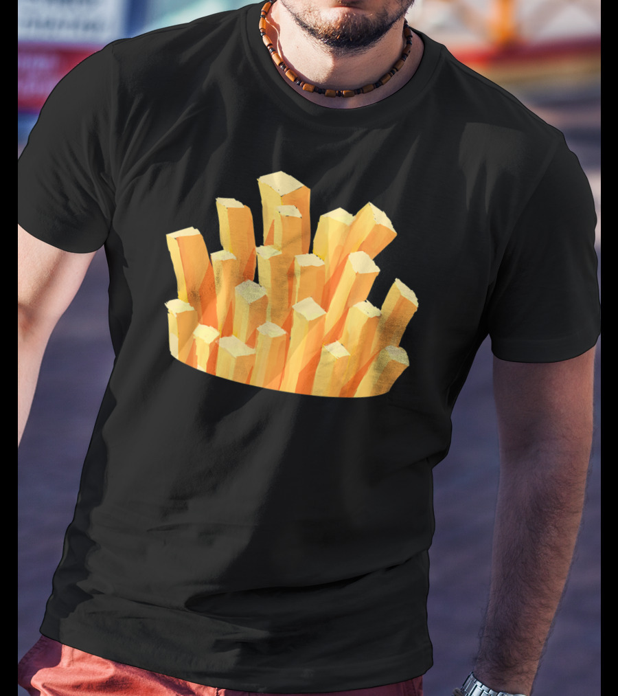 French Fries Costume Halloween Easy Cosplay Iconic Food T-Shirt