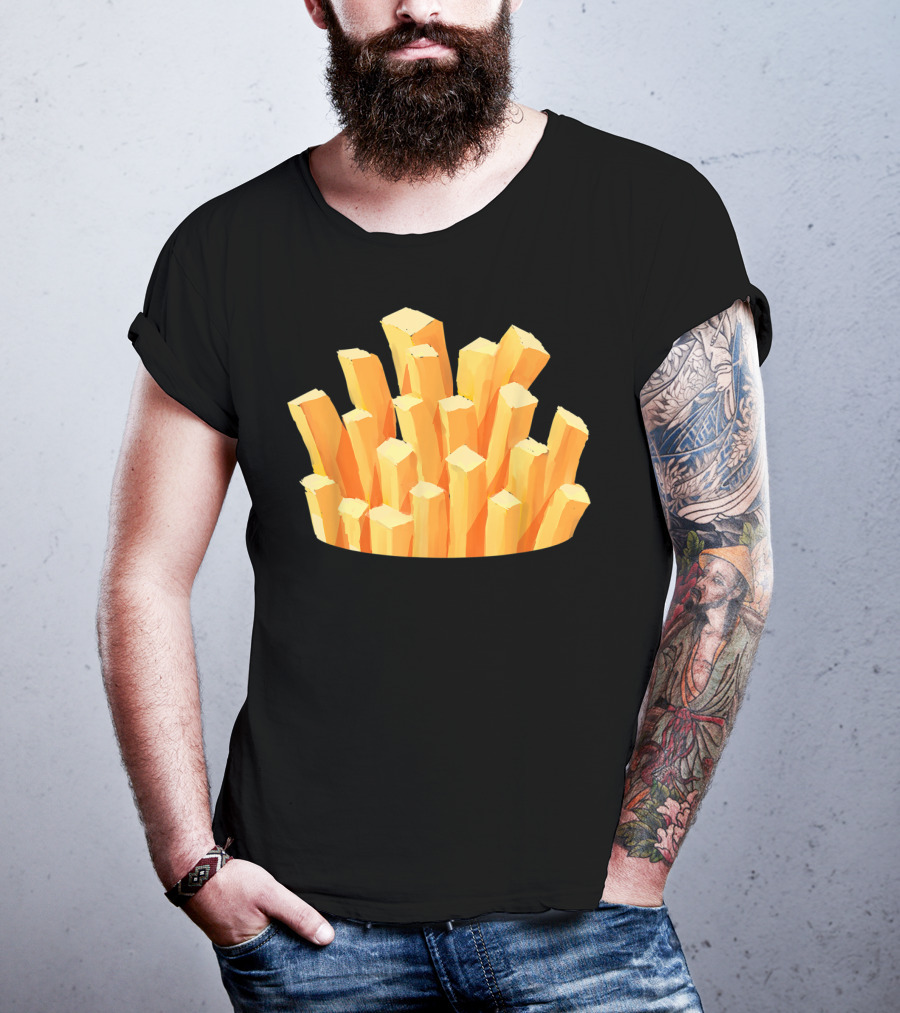 French Fries Costume Halloween Easy Cosplay Iconic Food T-Shirt