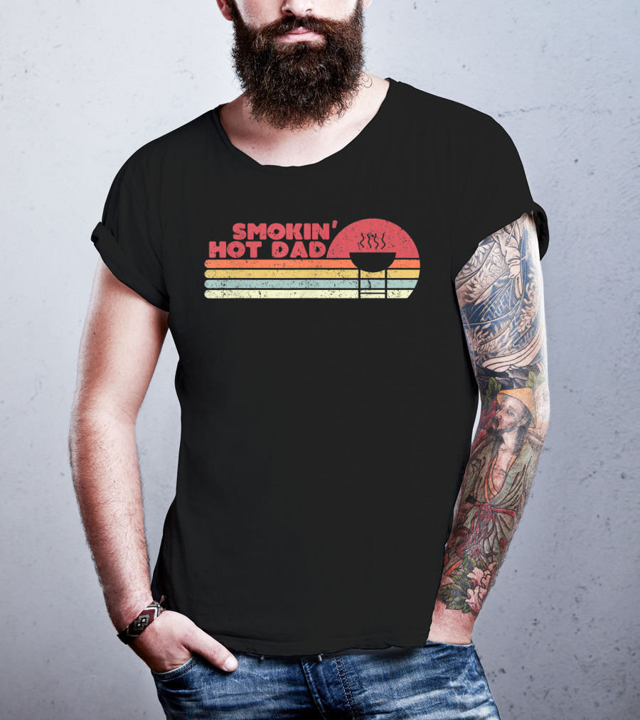 Smokin' Hot Dad Retro BBQ Grilling T-Shirt
