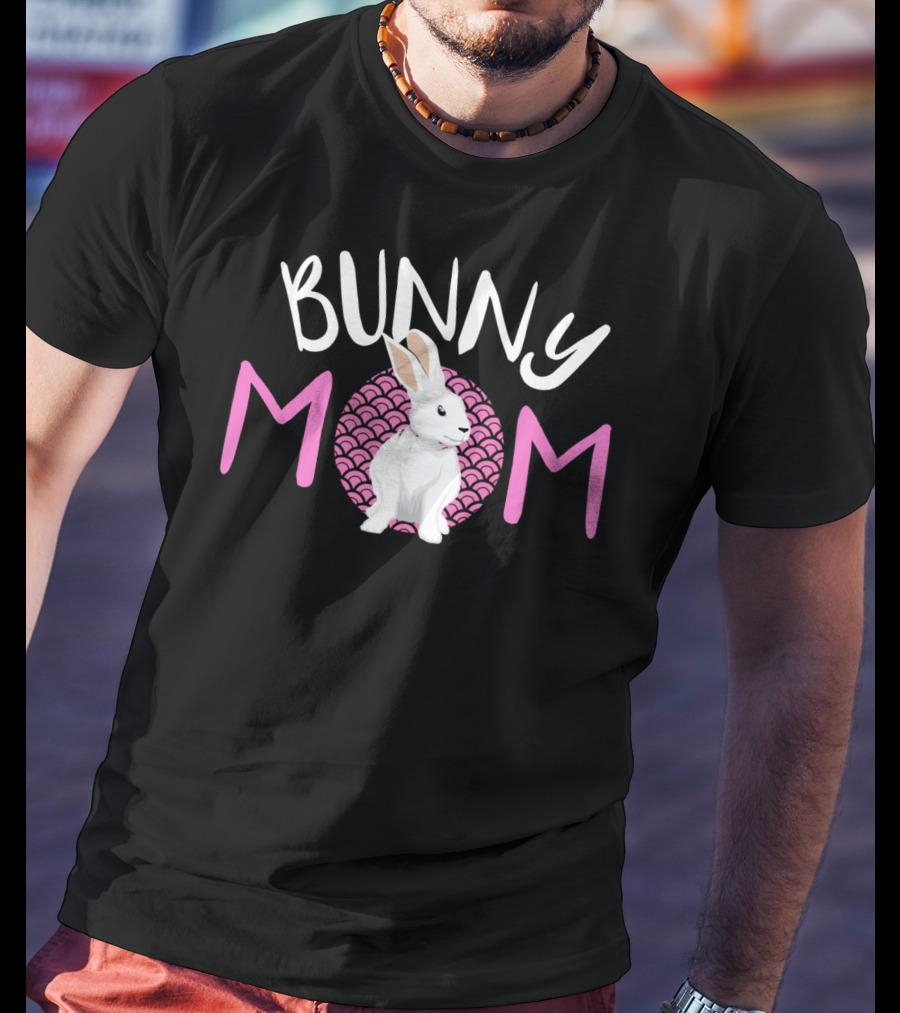 Bunny Mom White Dwarf Rabbit Pink T-Shirt
