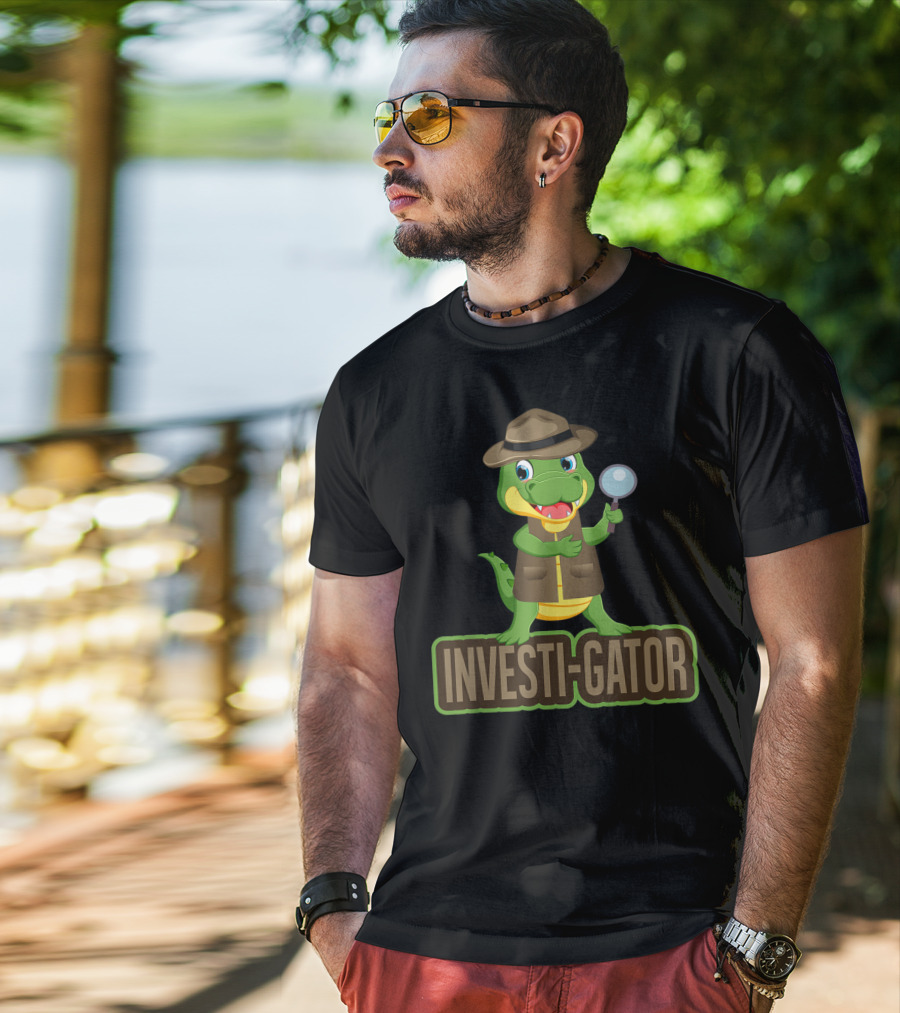 Investi-Gator Detective Alligator Funny Investigator Pun T-Shirt