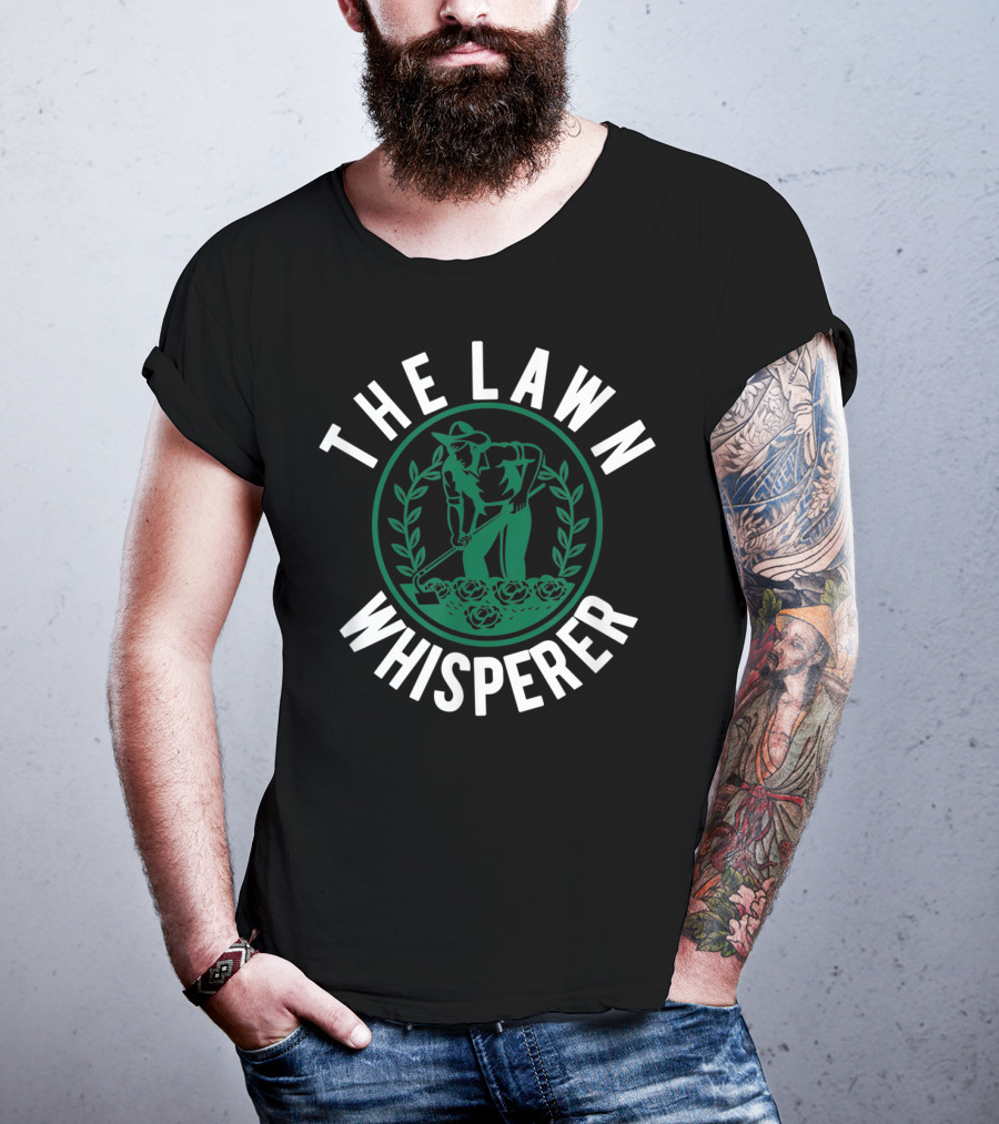 The Lawn Whisperer Mowing Landscaping Funny Gardener T-Shirt