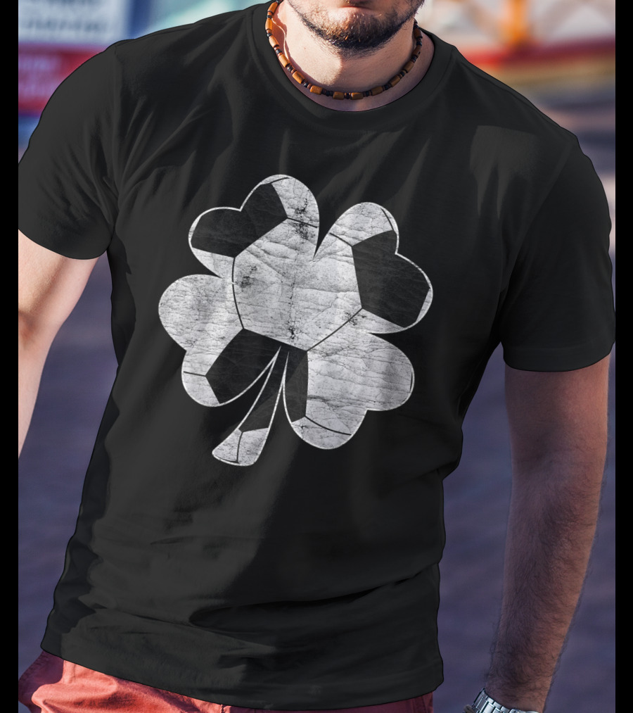 Funny Soccer Irish Shamrock Boys Men T-Shirt