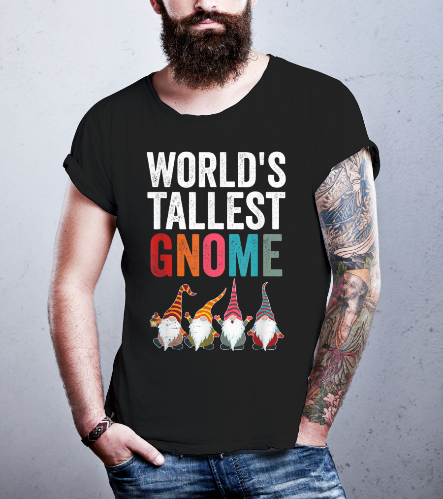 World's Tallest Gnome Christmas Lovers Funny Gnomes T-Shirt