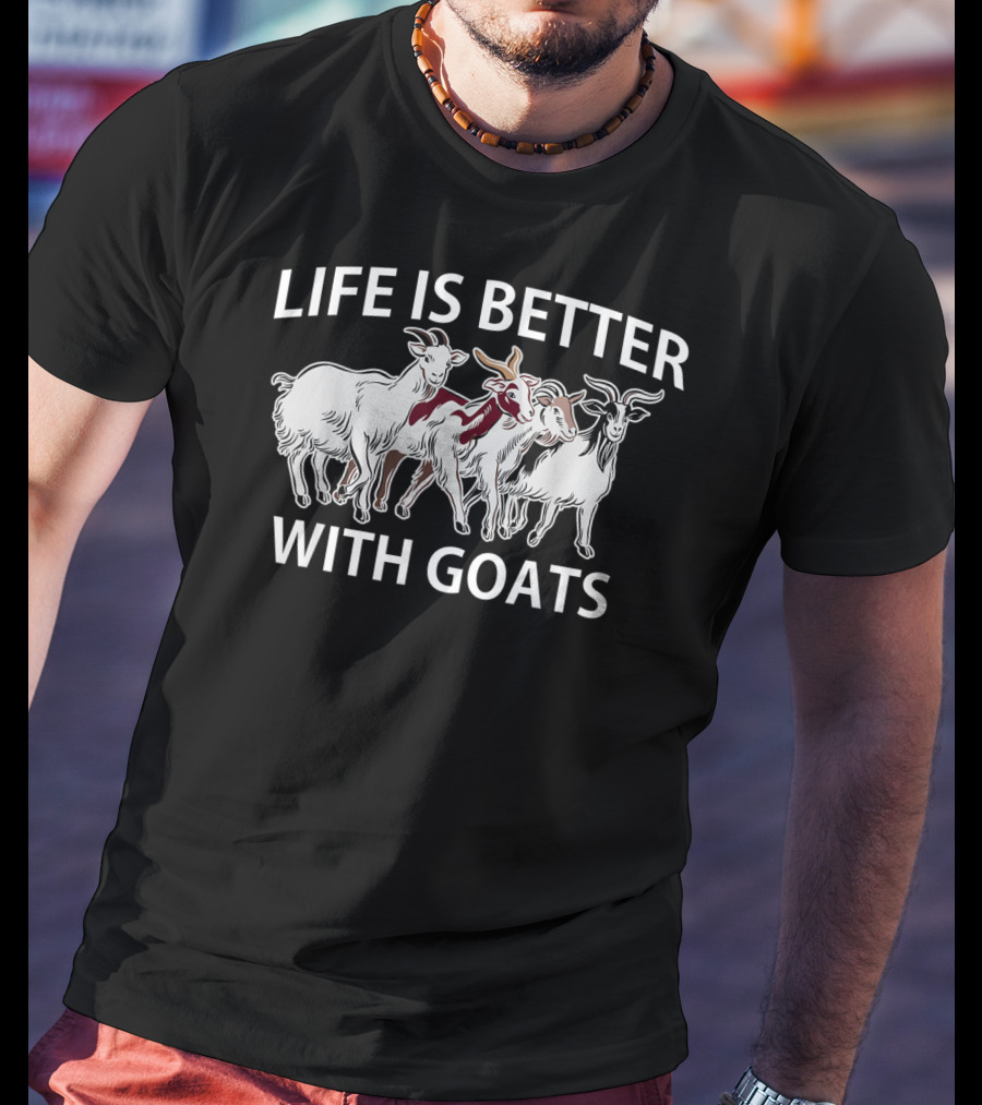 Life Is Better With Goats Vintage Themed T-Shirt