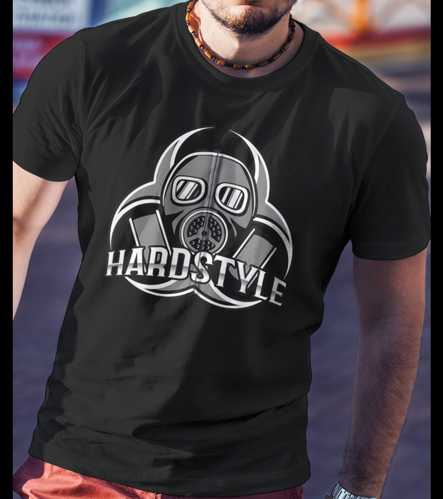 Hardstyle Gas Mask Emblem Edm Plur Kandi Kid Rave Zip T-Shirt