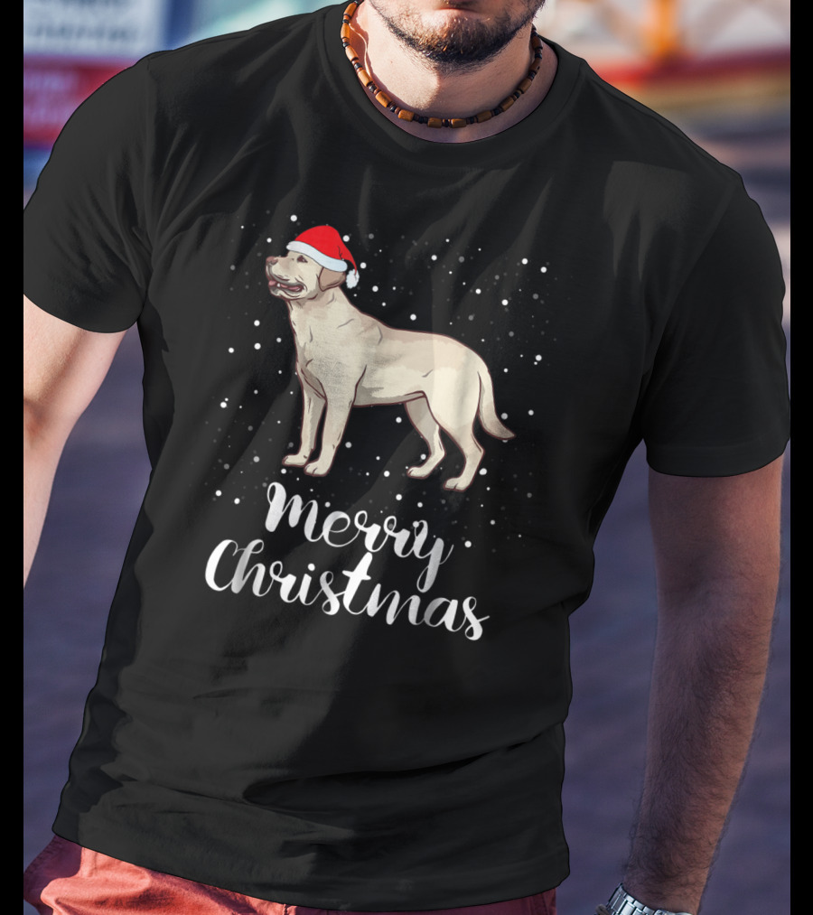 Merry Christmas Labrador Retriever Santa Hat T-Shirt