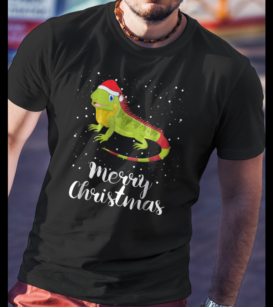 Merry Christmas Iguana Funny Family Matching Group T-Shirt