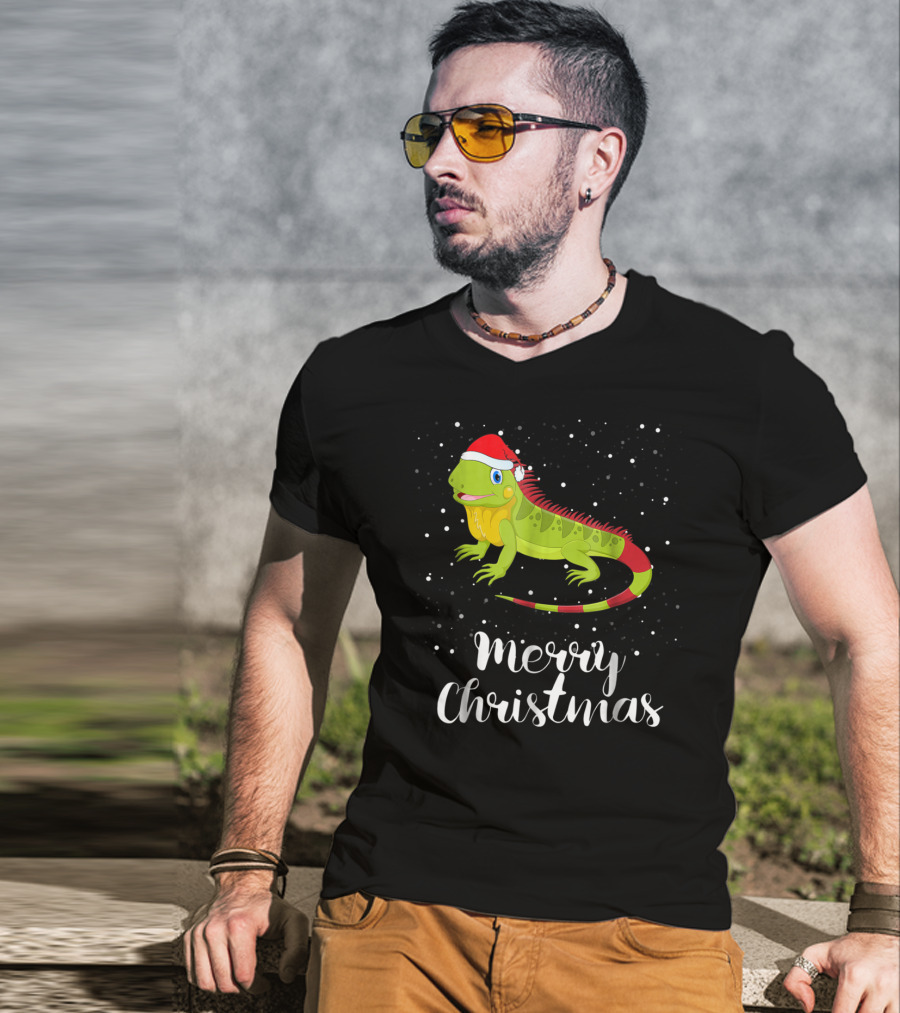 Merry Christmas Iguana Funny Family Matching Group T-Shirt