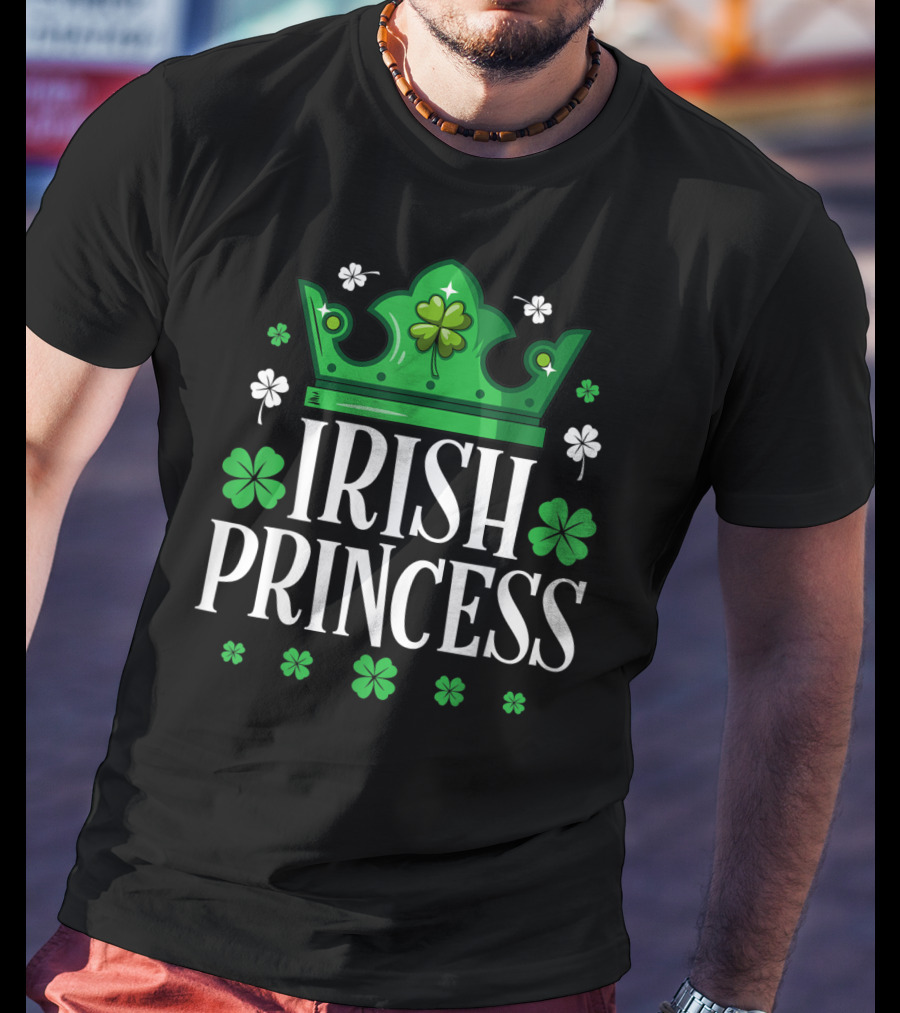 Irish Princess St Patricks Day Crown Shamrock T-Shirt