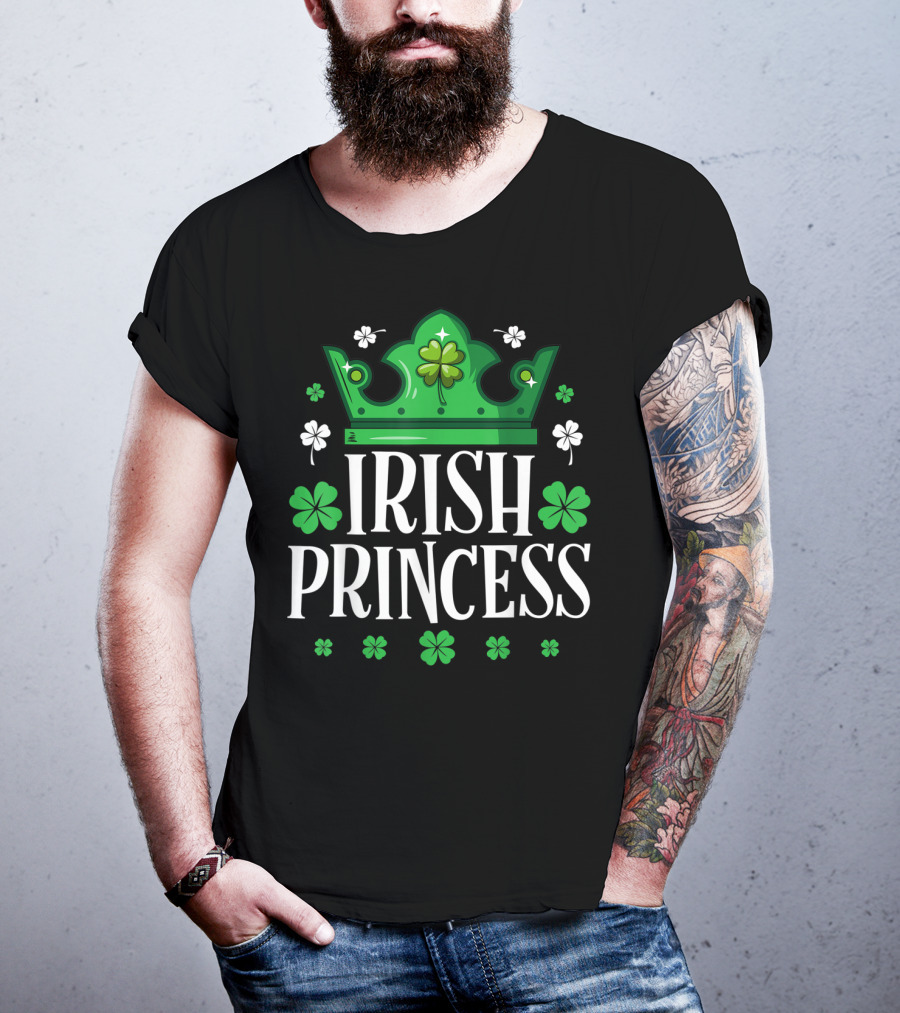 Irish Princess St Patricks Day Crown Shamrock T-Shirt