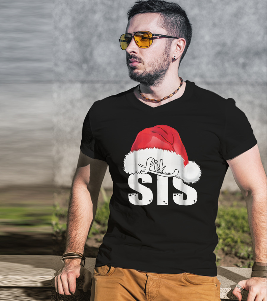 Lil Sis Santa Christmas Family T-Shirt