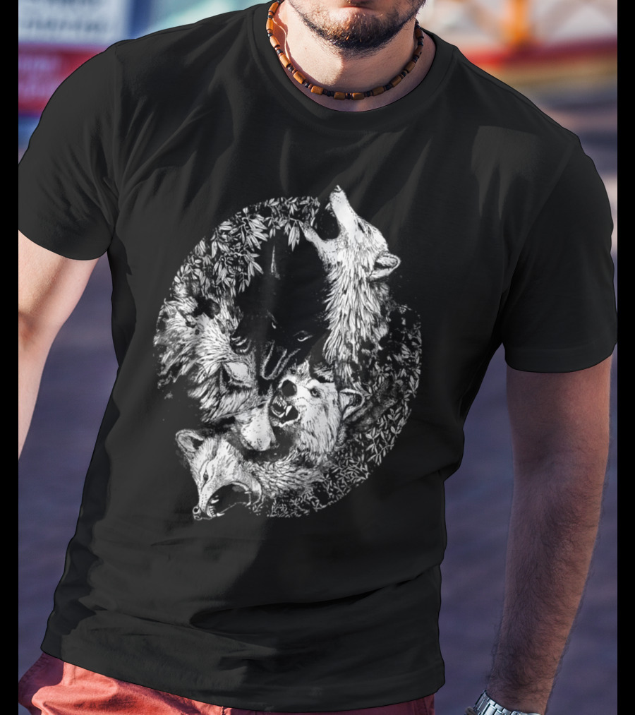 Loves Wolves Wild Wolf Howling Pack Nature Forest T-Shirt