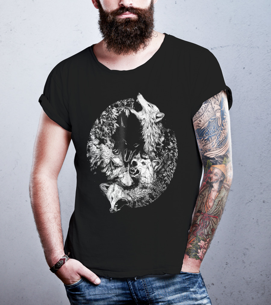 Loves Wolves Wild Wolf Howling Pack Nature Forest T-Shirt