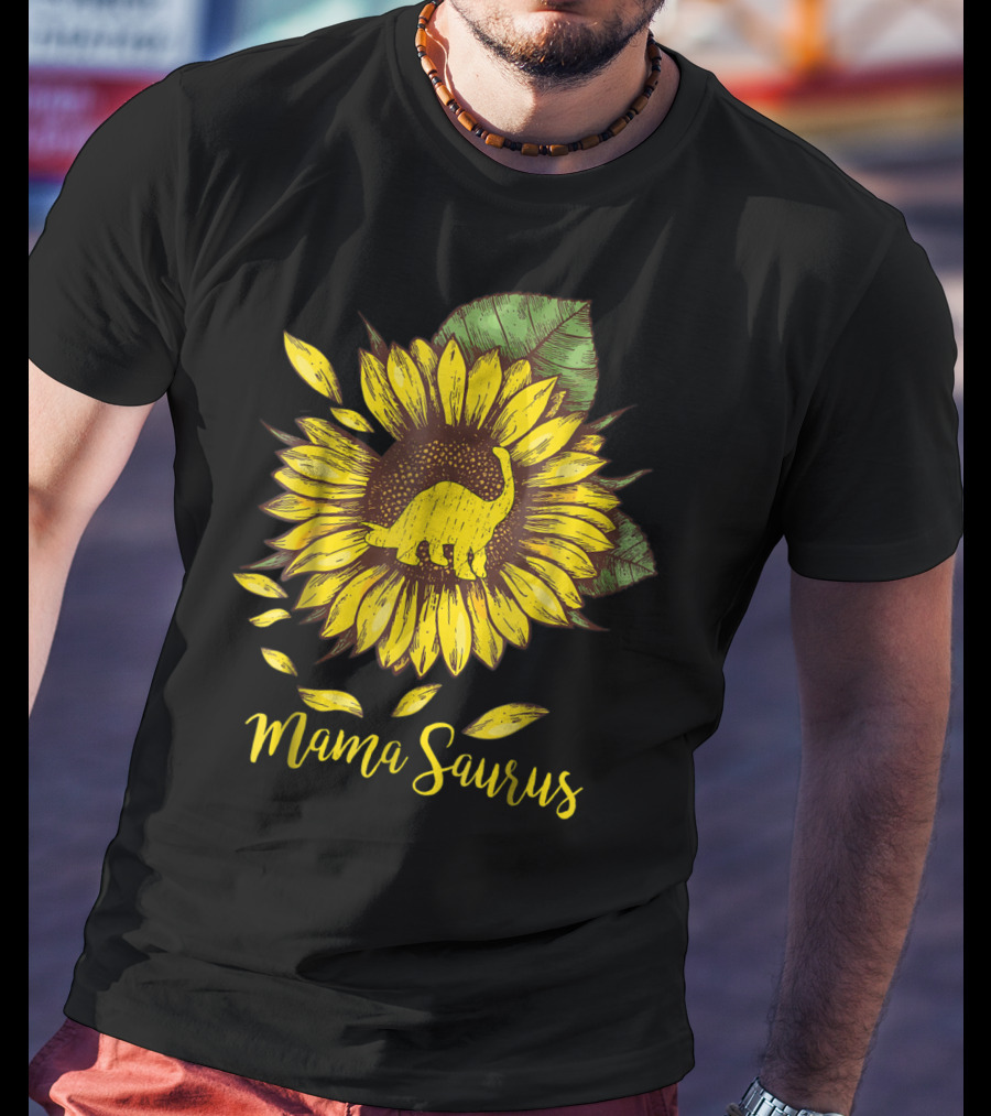 Mamasaurus Dinosaur Sunflower T-Shirt