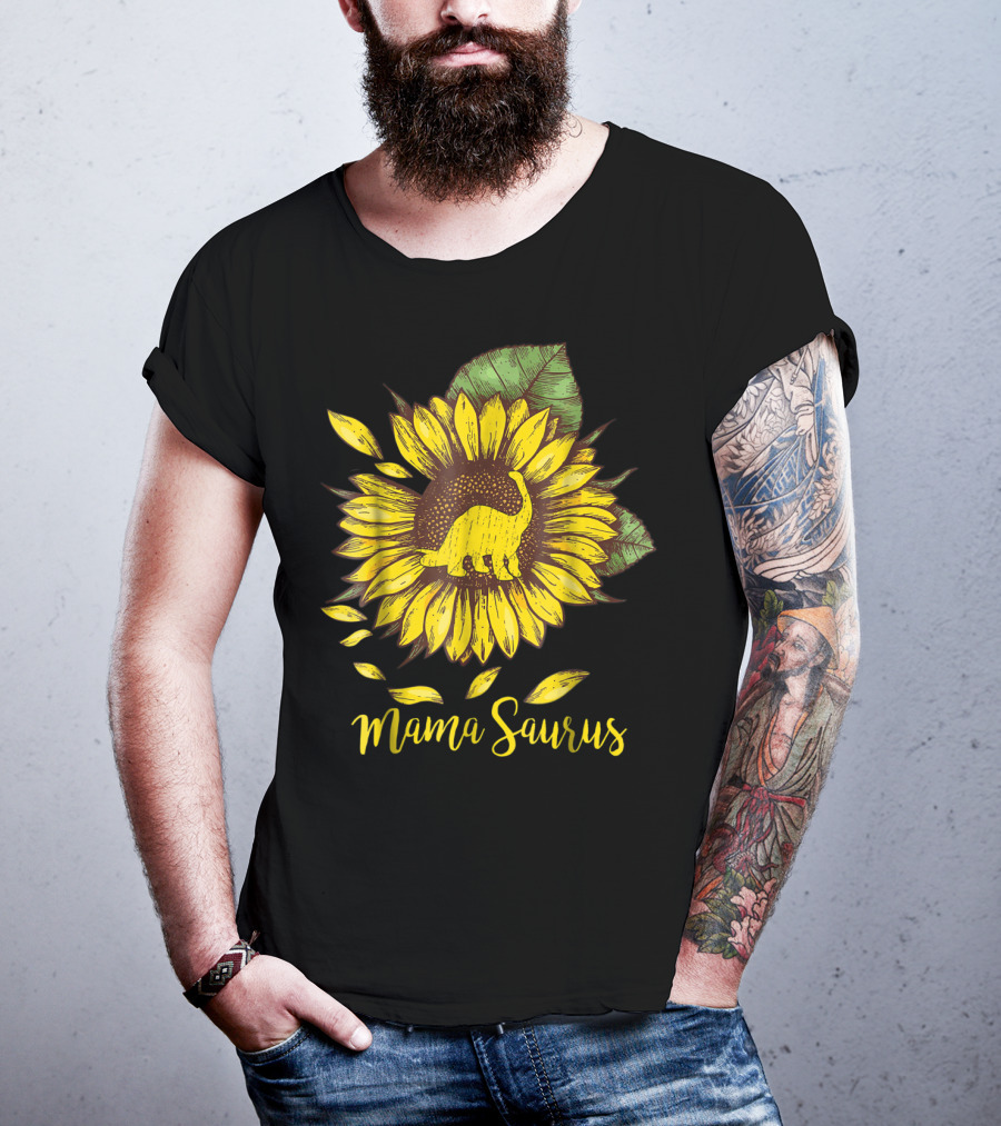 Mamasaurus Dinosaur Sunflower T-Shirt