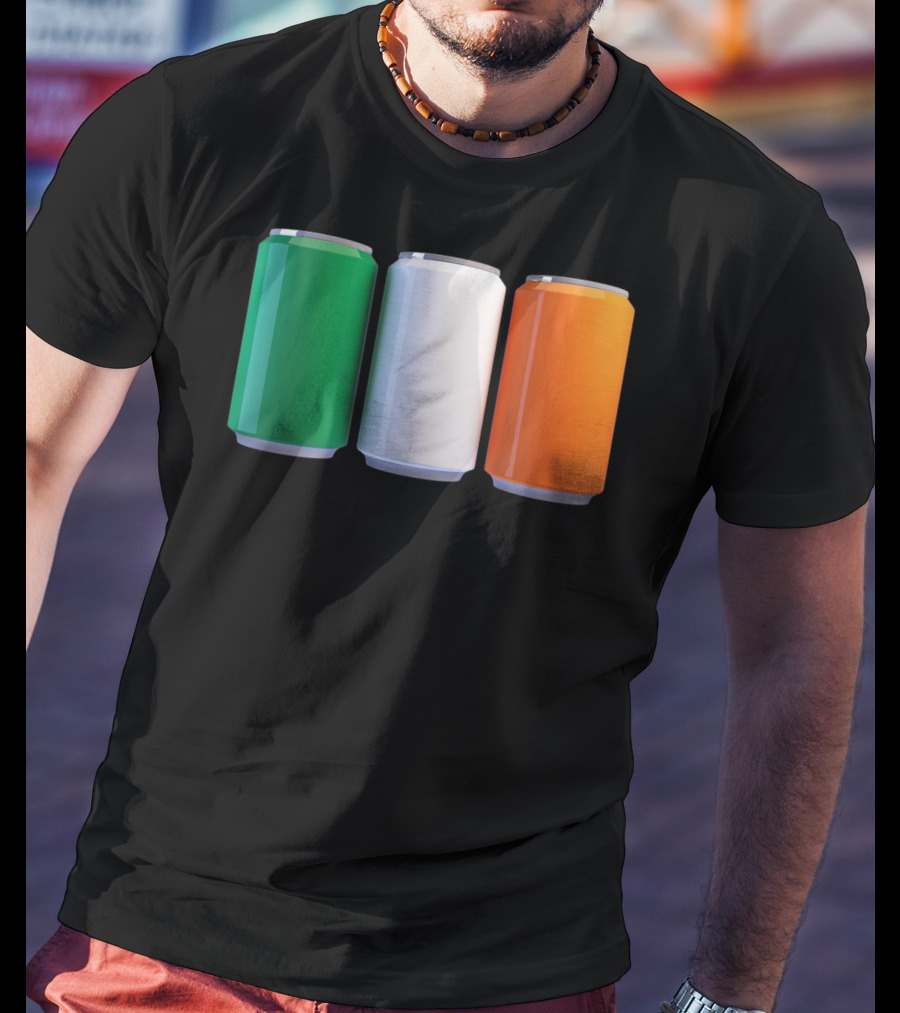 Irish Flag Beer Cans St Patrick's Day Ireland T-Shirt