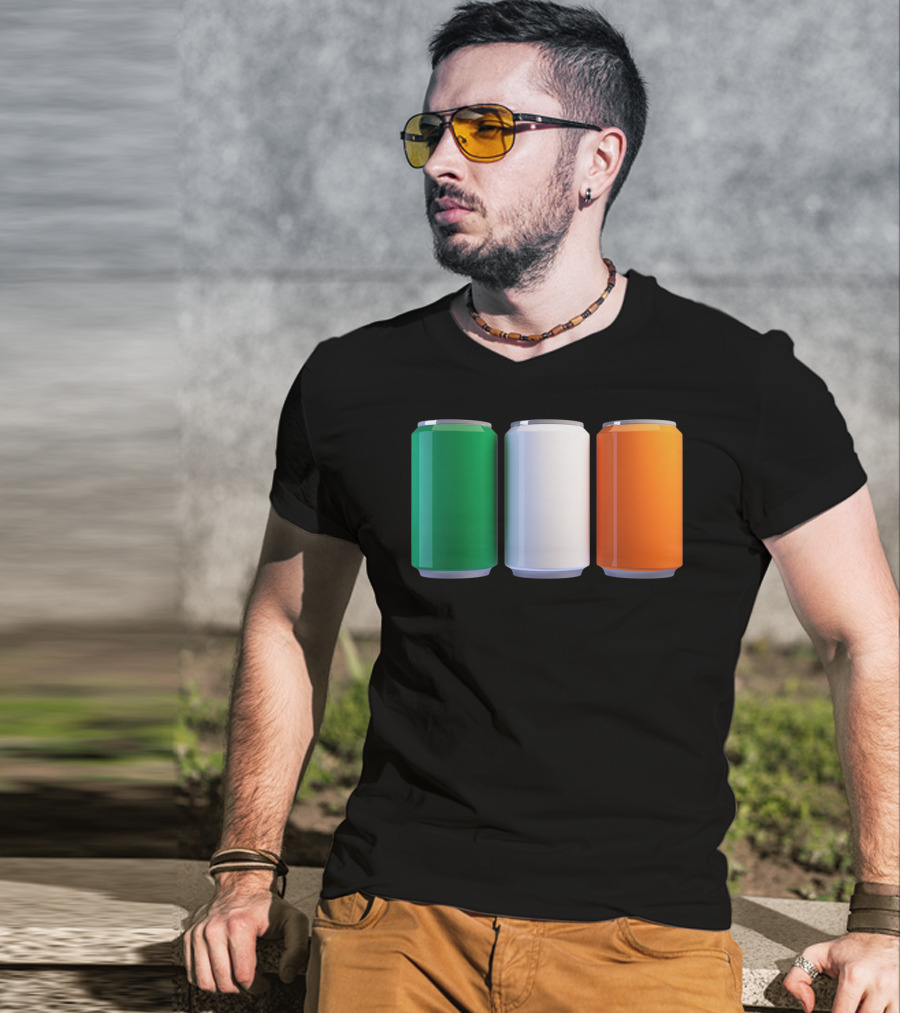 Irish Flag Beer Cans St Patrick's Day Ireland T-Shirt