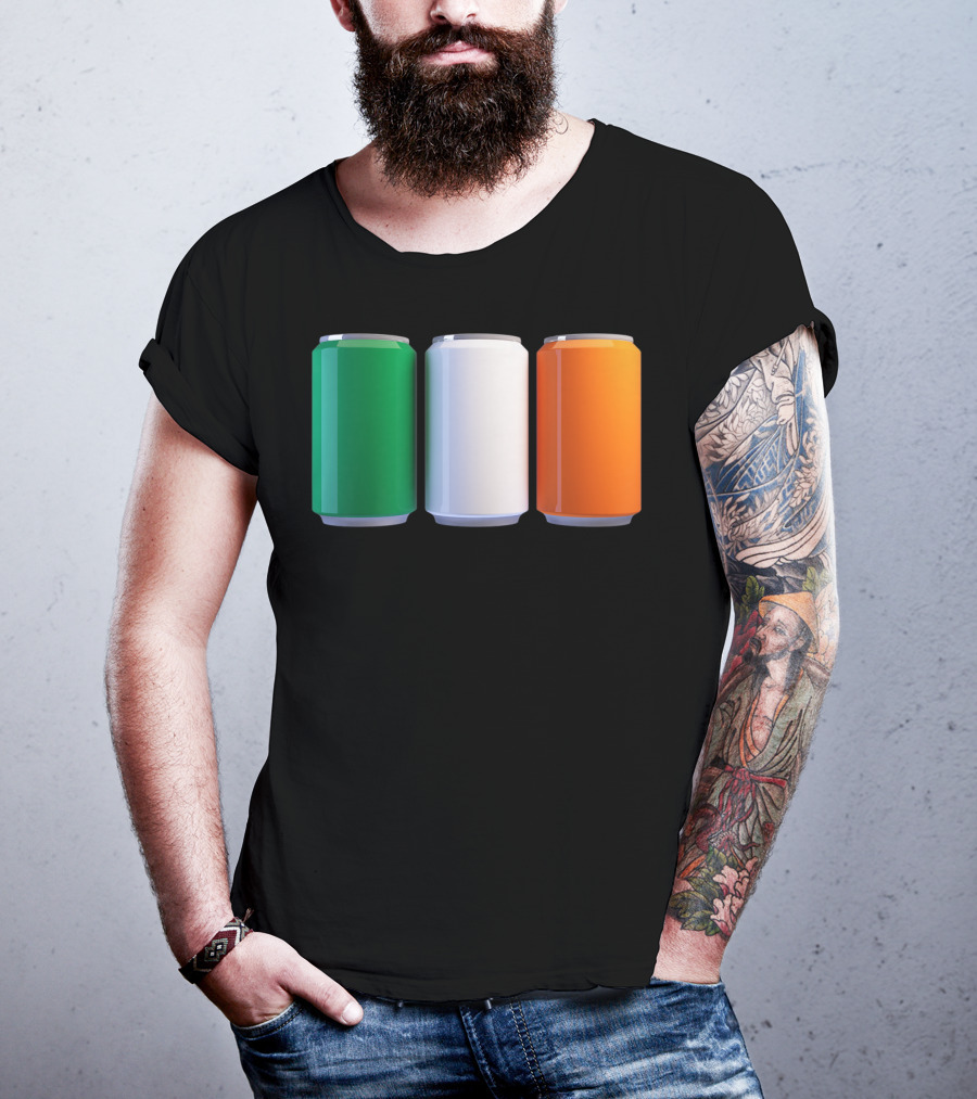 Irish Flag Beer Cans St Patrick's Day Ireland T-Shirt