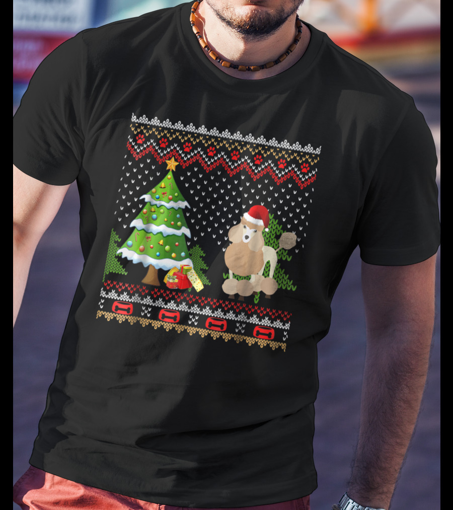 Poodles Santa Christmas Ugly Dog Holiday T-Shirt