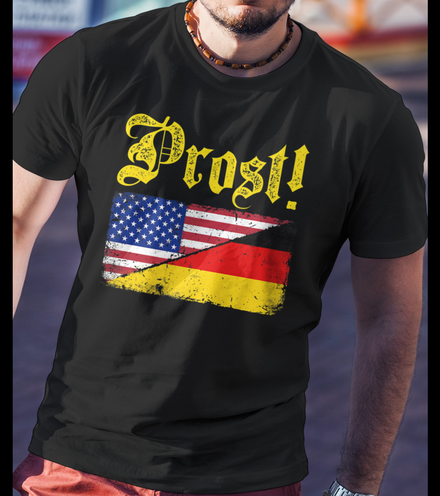 Prost German American Flag Oktoberfest T-Shirt