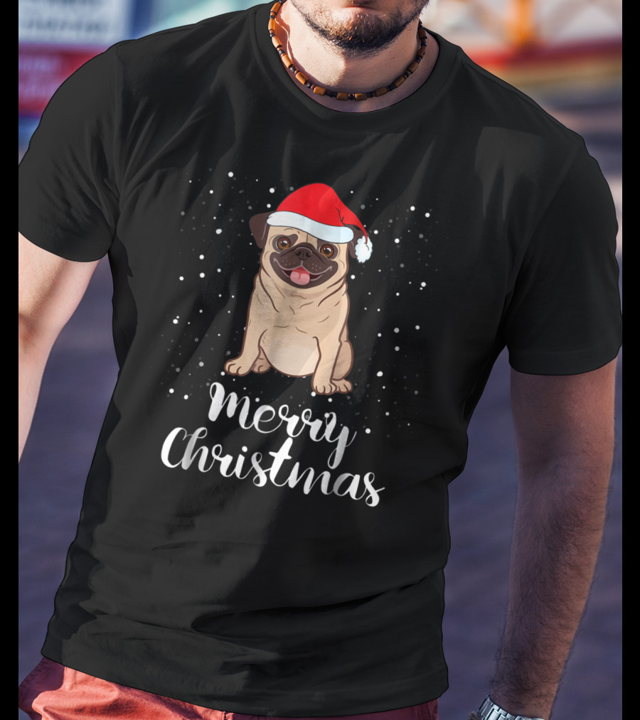 Merry Christmas Pug Funny Matching Family Group Holiday T-Shirt