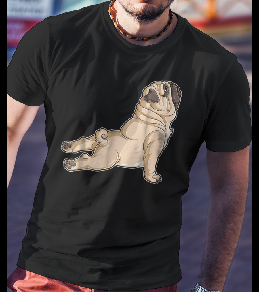 Pug Yoga Pose For Dog Lovers Puppy Funny T-Shirt