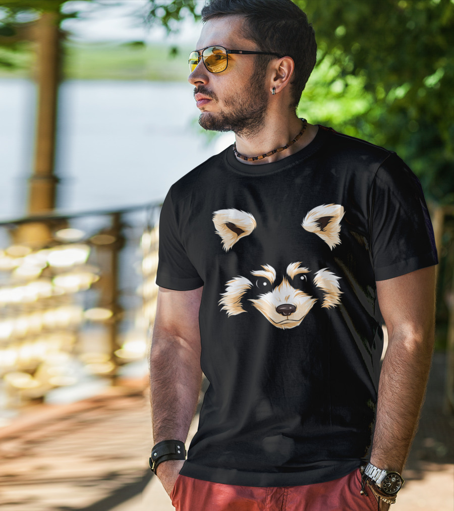 Red Panda Face Funny Pandas Halloween Costume T-Shirt