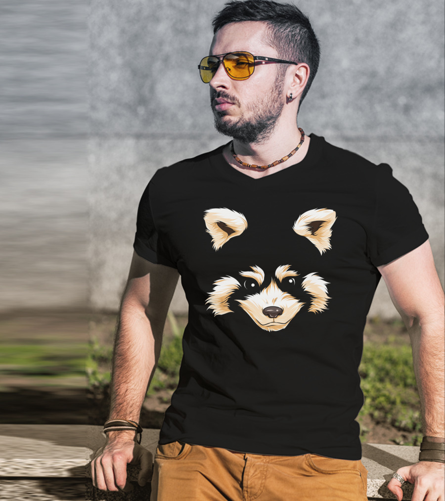 Red Panda Face Funny Pandas Halloween Costume T-Shirt