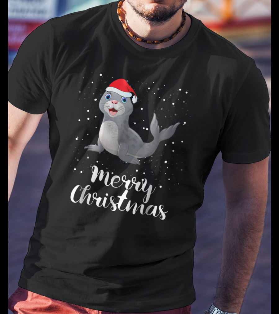 Seal Merry Christmas Funny Matching Family Group T-Shirt