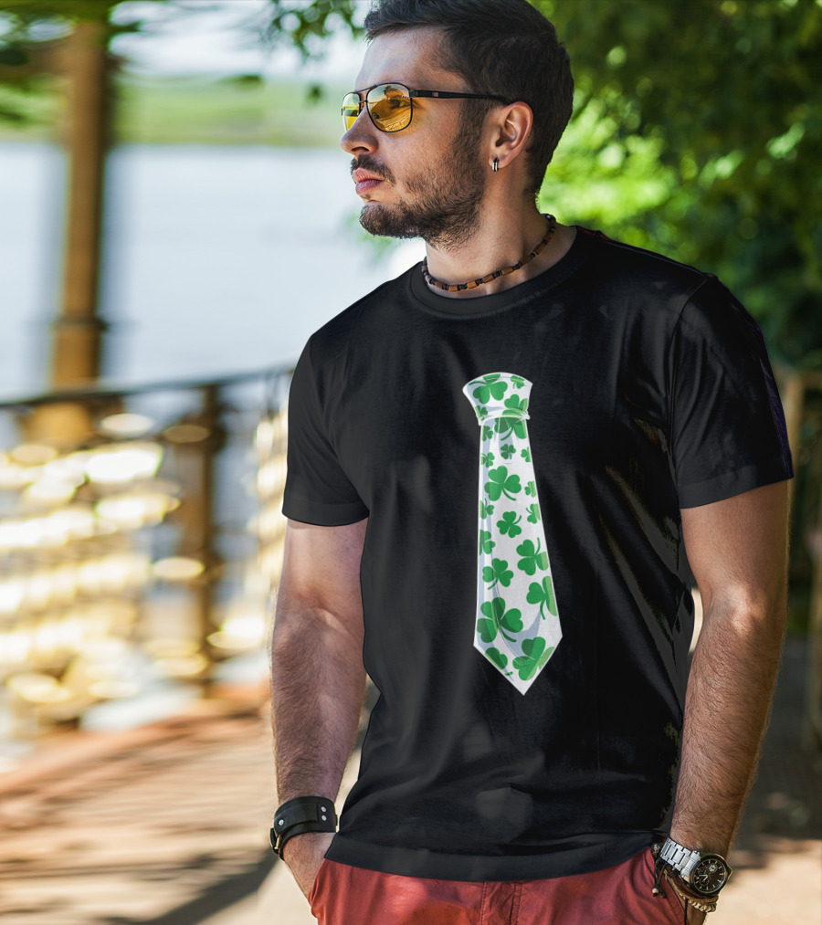 Shamrock Clover Tie St. Patrick's Day T-Shirt