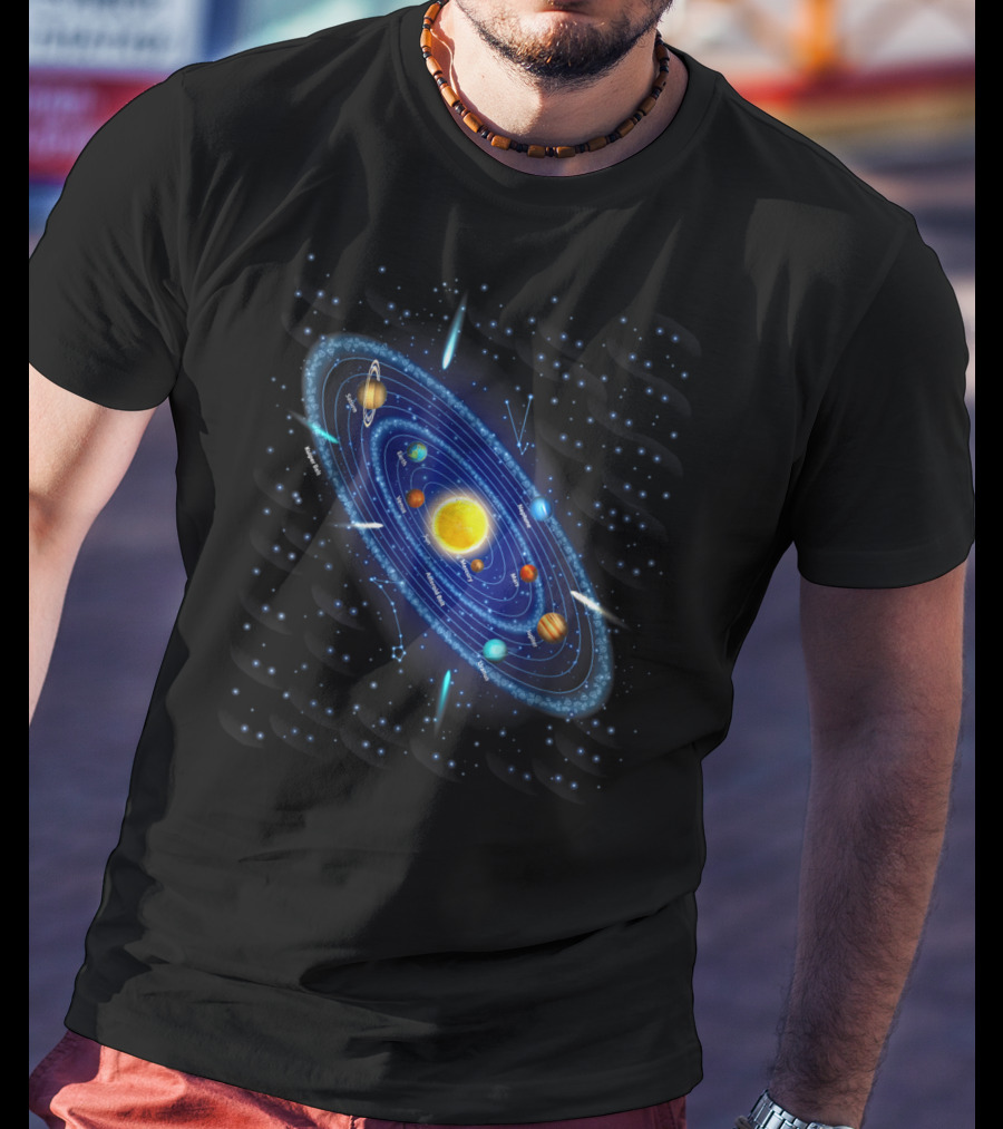 Solar System Awesome For Space Geeks Astronomy Planets Stars Orbits T-Shirt