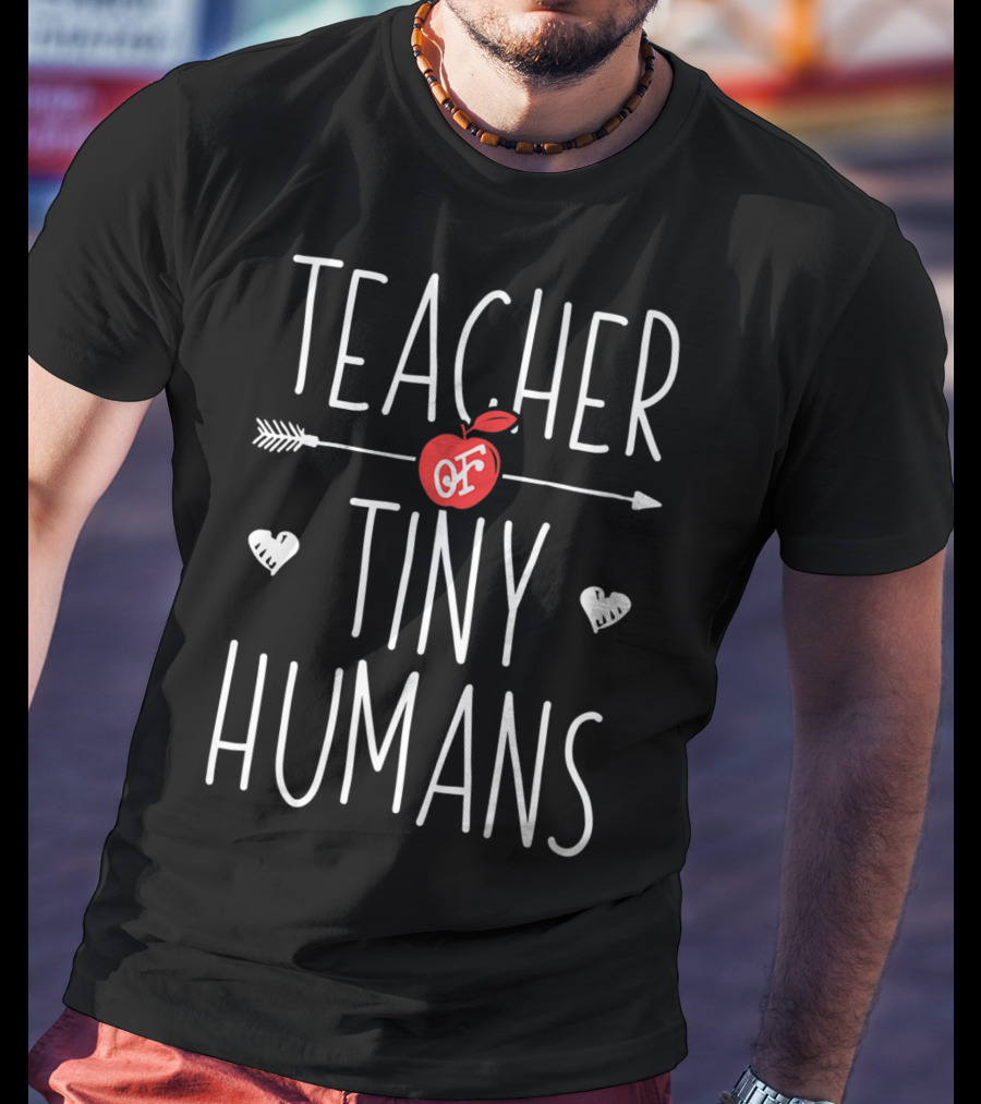 Teacher Of Tiny Humans Arrow And Apple T-Shirt