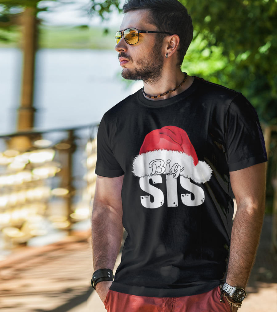Big Sis Santa Hat Christmas Family Matching D0 T-Shirt